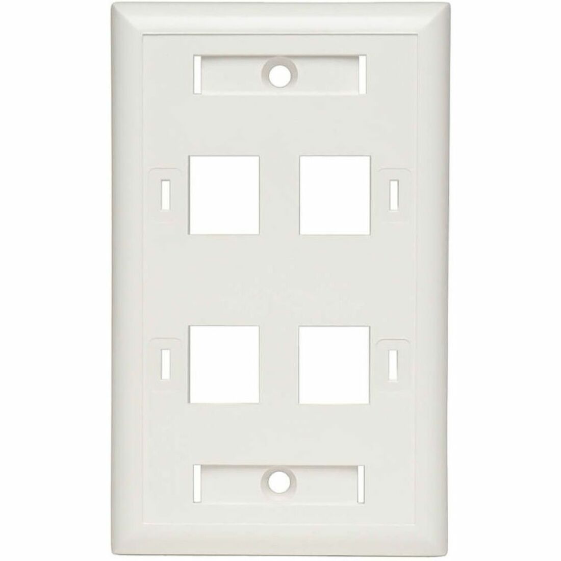 White Keystone Faceplate - 4 Ports