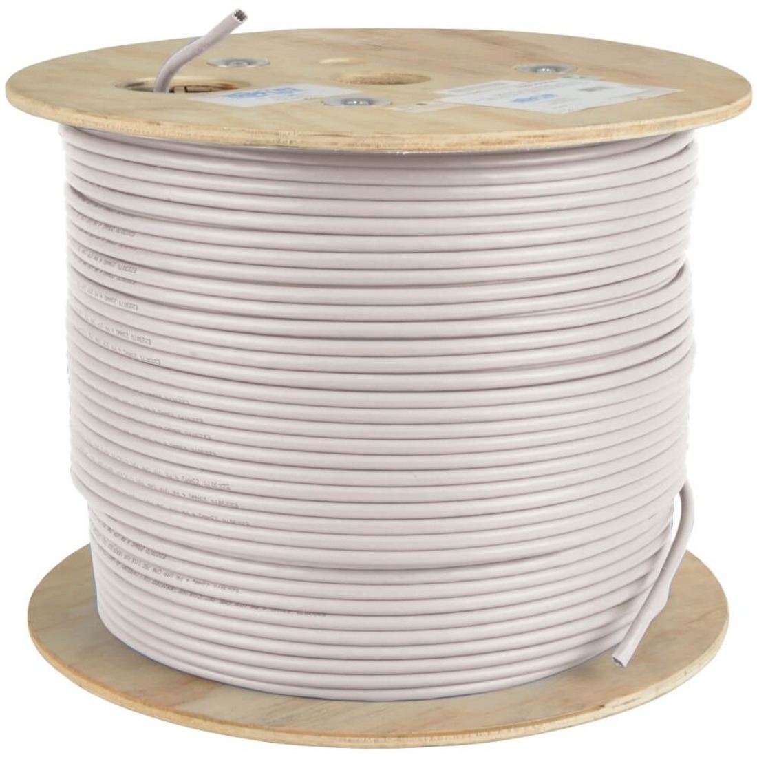 Cat5e 350 MHz Bulk Solid-Core PVC Cable, White, 1000 ft