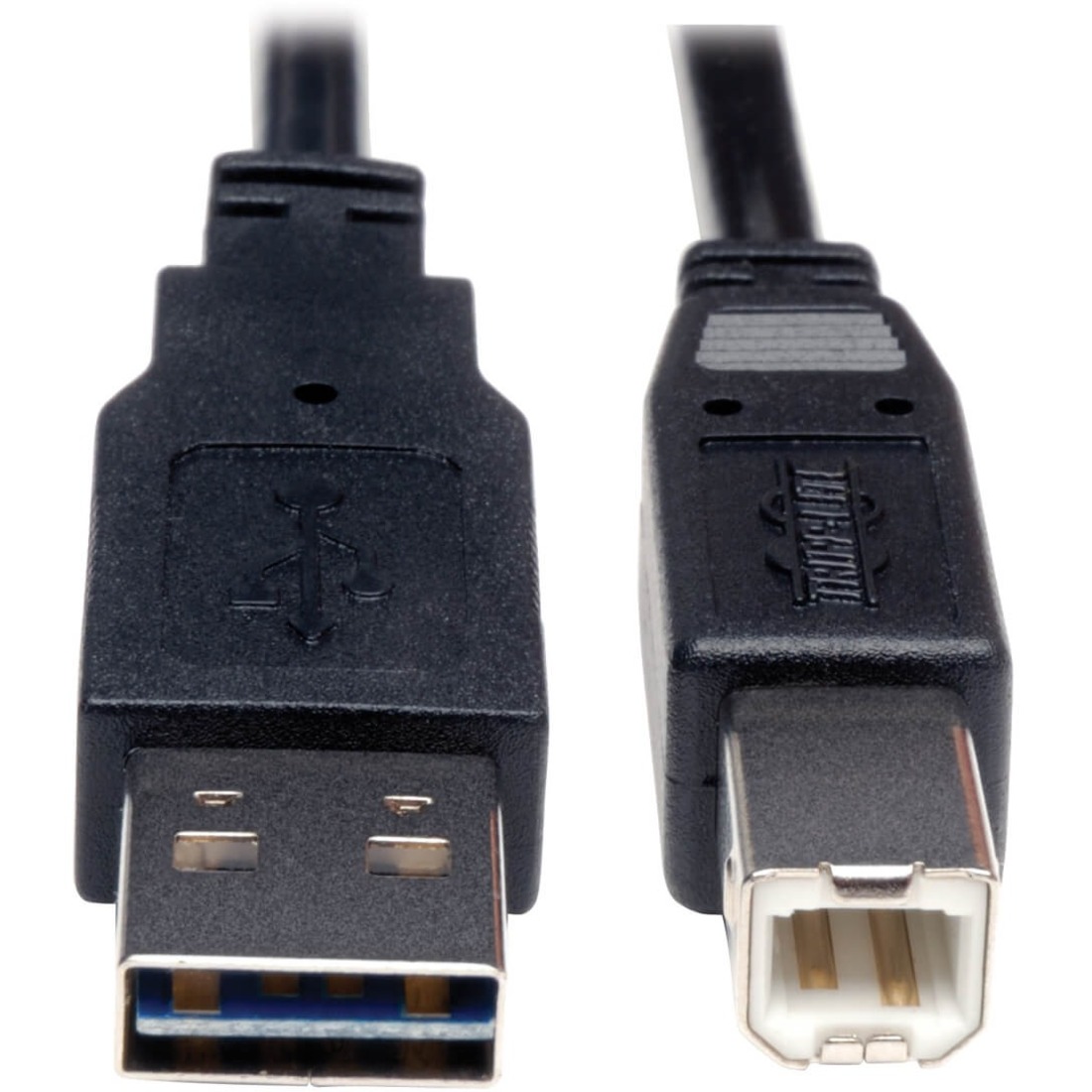 Universal Reversible USB 2.0 A-Male to B-Male Device Cable - 10ft