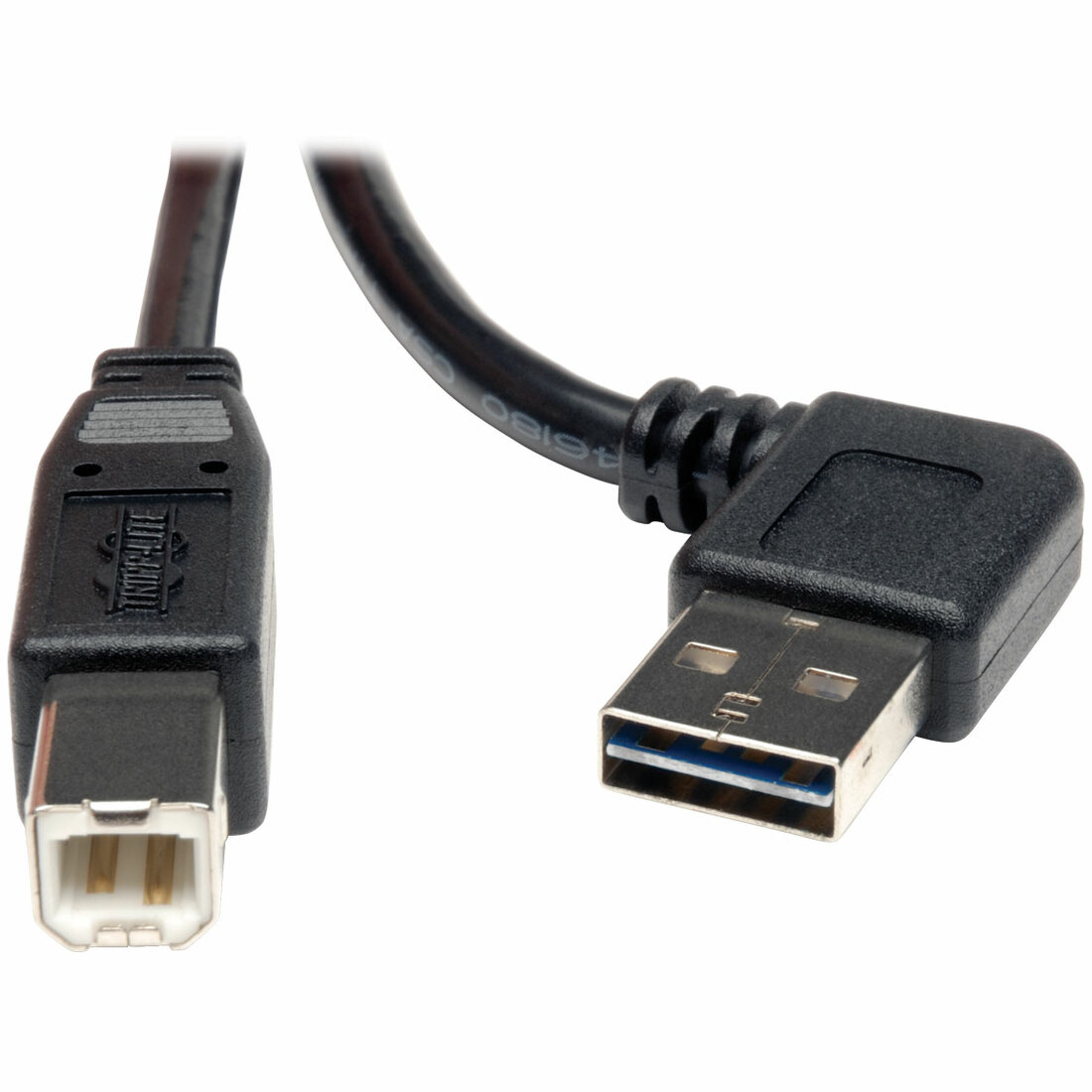 Universal Reversible USB 2.0 Right Angle A-Male to B-Male Device Cable - 6ft
