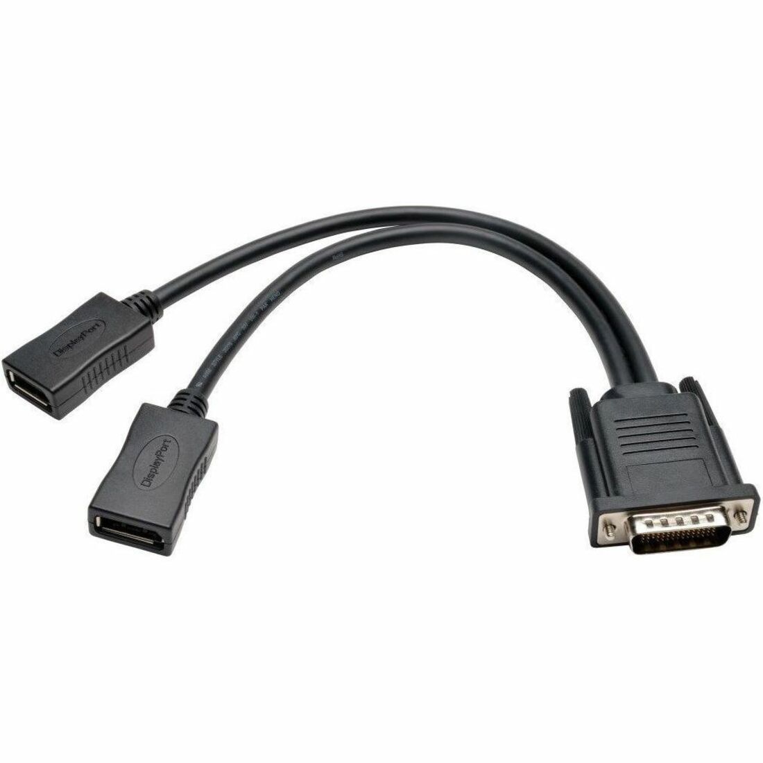 DMS-59 to Dual DisplayPort Splitter Y Cable (M to 2xF) 1-ft.