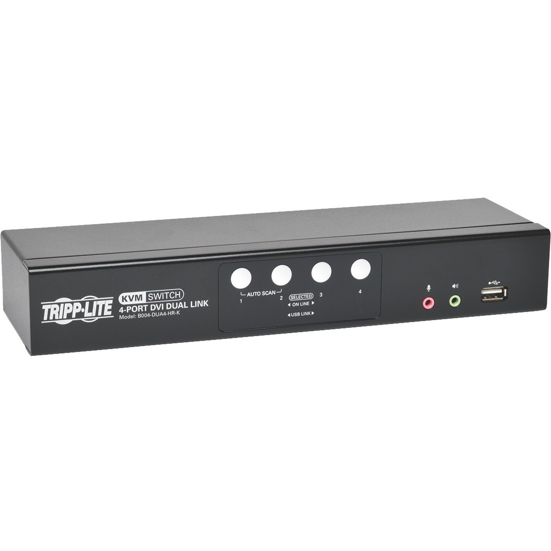 4-Port DVI Dual-Link / USB KVM Switch w/ Audio and Cables