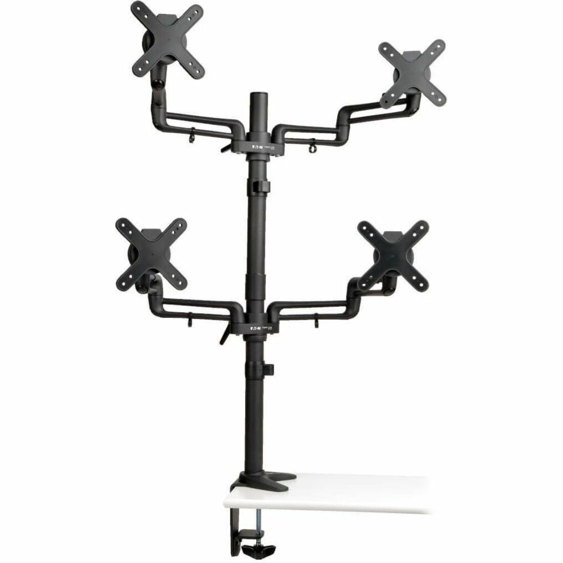 Quad Full-Motion Flex Arm Desk Clamp for 13" to 27" Flat-Screen Displays