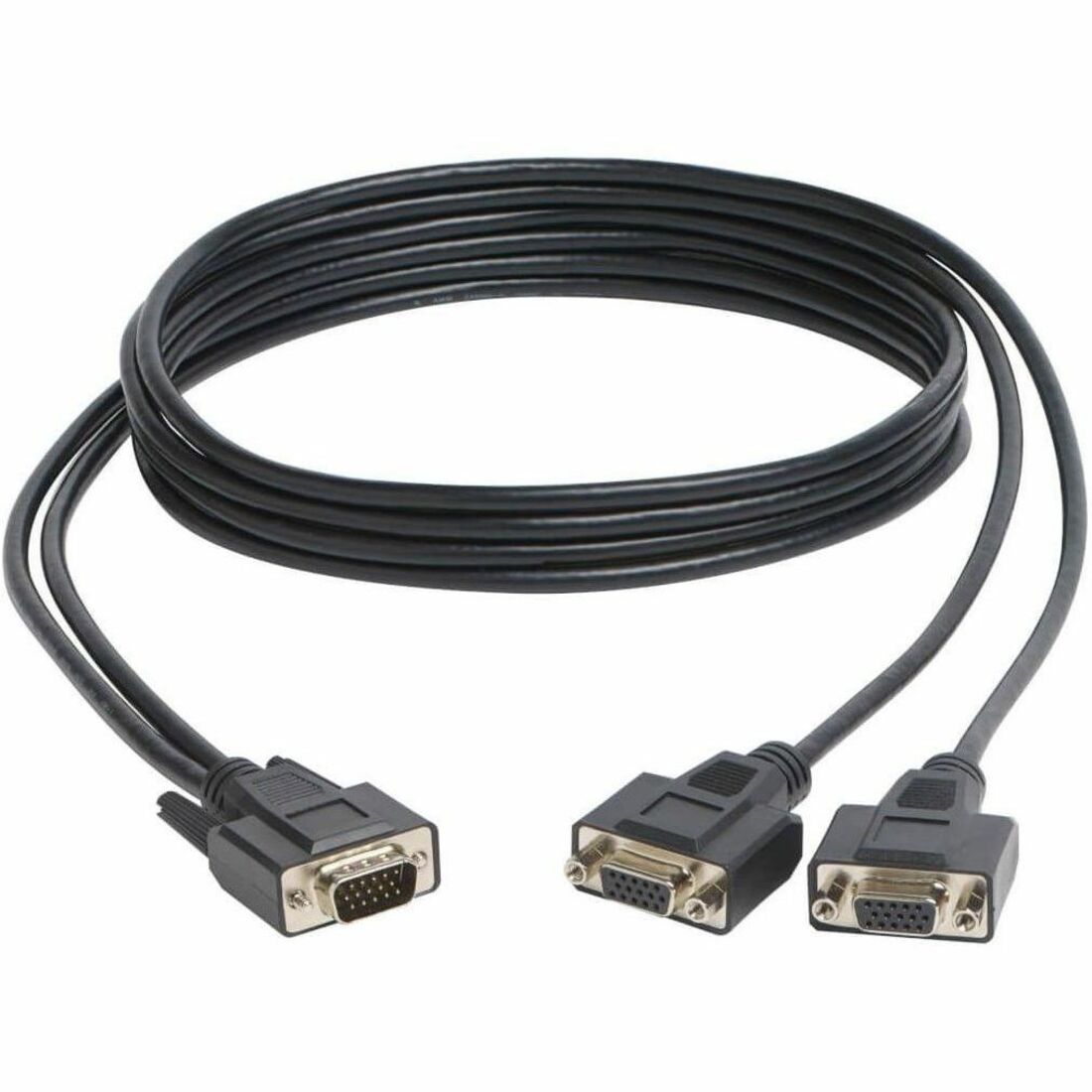High Resolution VGA Monitor Y Splitter Cable (HD15 M to 2x HD15 F), 6-ft