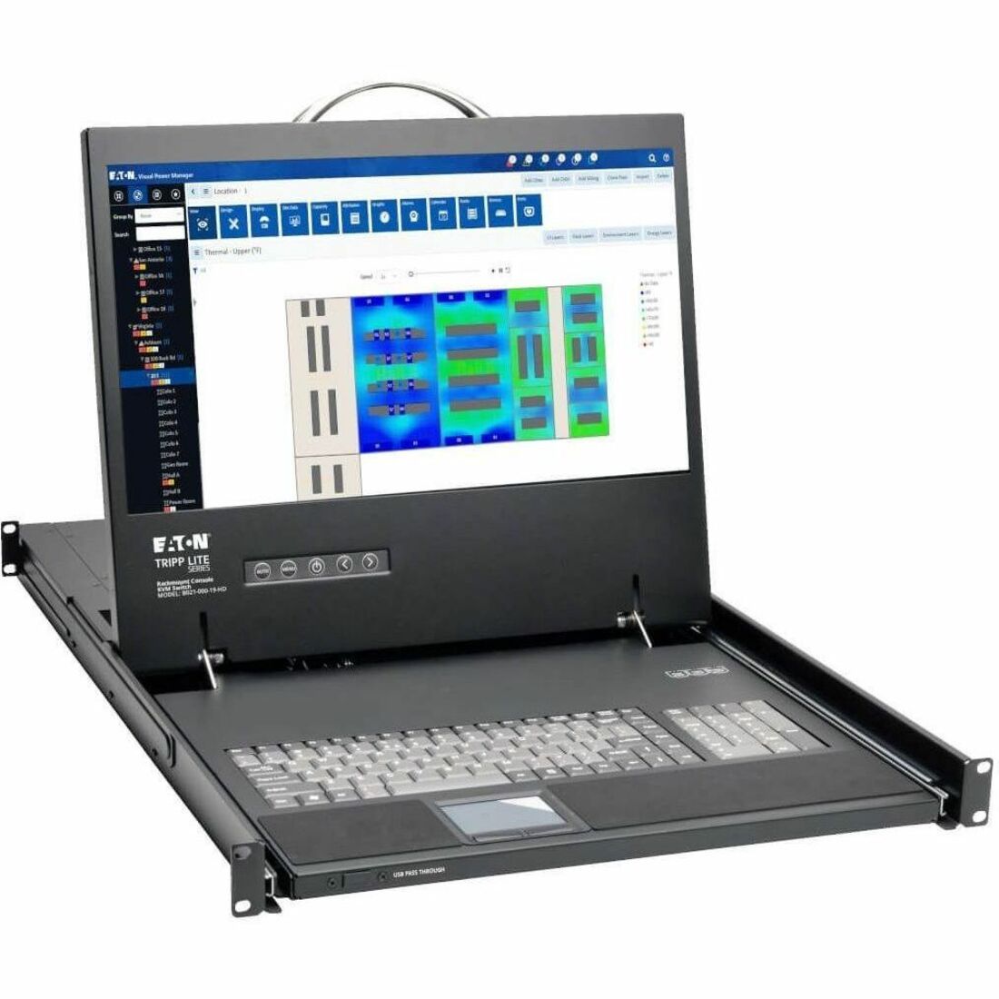 1U Rack-Mount Console with 19" LCD, DVI or VGA