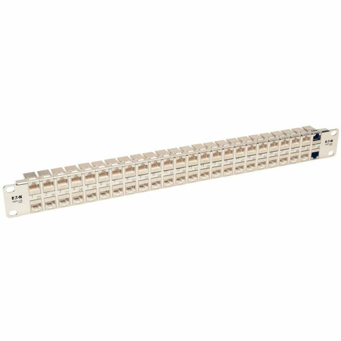N254-048-SH-6A 48-Port 1U Rack-Mount STP Shielded Cat6a Feedthrough Patch Panel