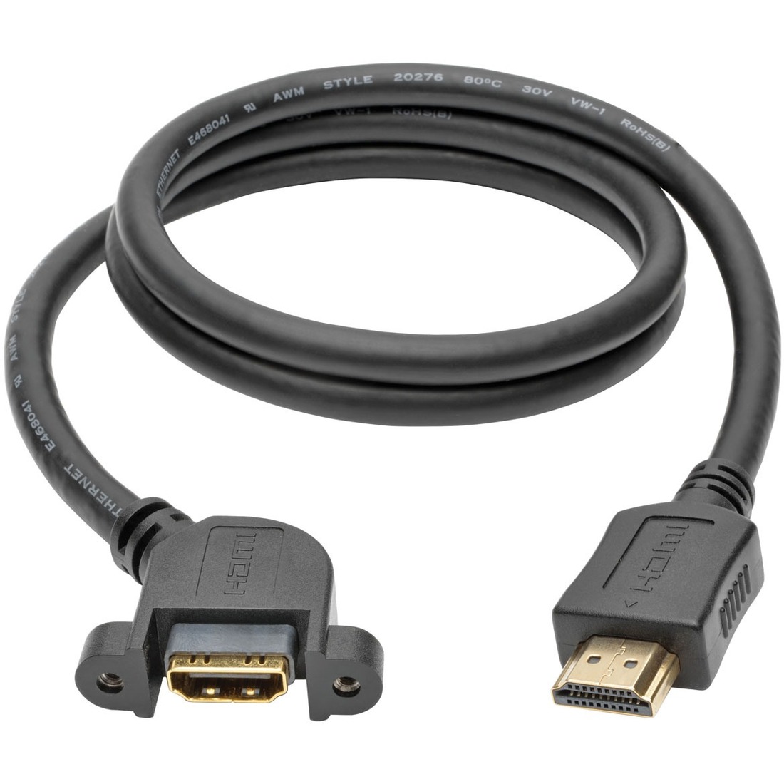 P569-003-MF-APM High-Speed HDMI Panel-Mount Cable (M/F), 3 ft