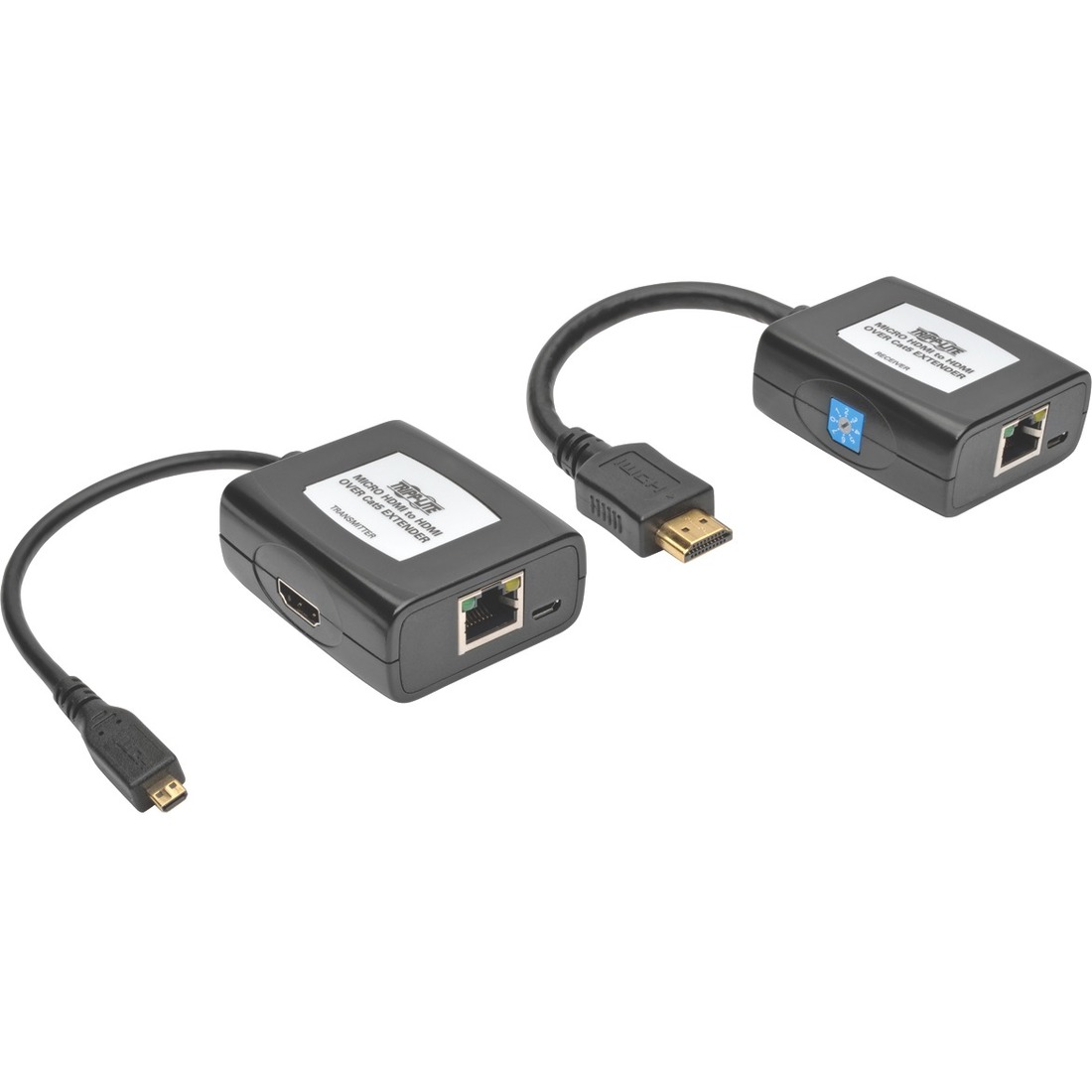 Micro-HDMI to HDMI over Cat5/Cat6 Active Extender Kit, 1080p @ 60 Hz,USB Powered