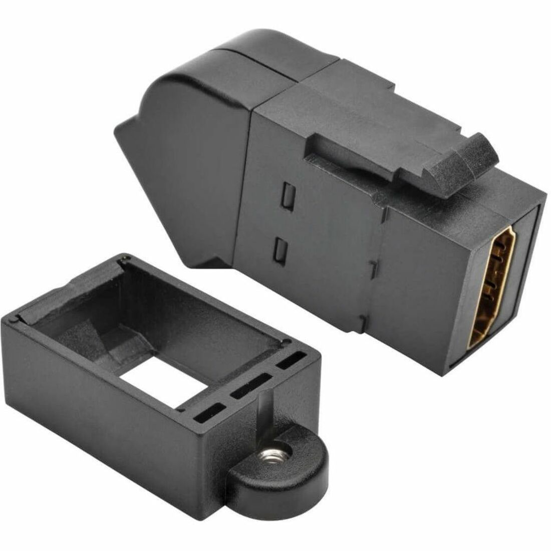 HDMI All-in-One Keystone/Panel Mount Angled Coupler (F/F), Black