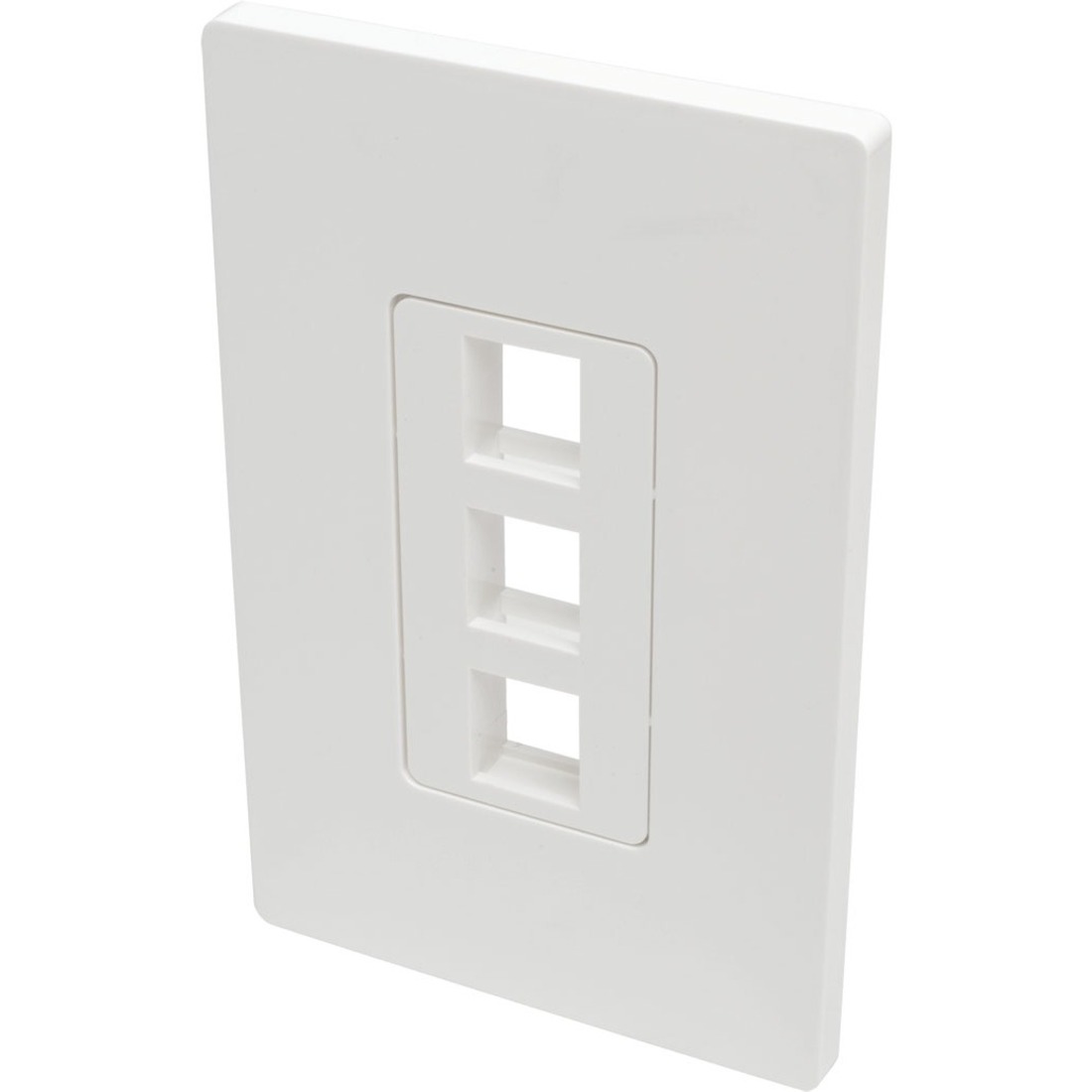 3-Port Single-Gang Universal Keystone Wallplate, White