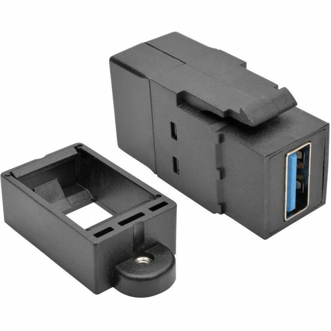 USB 3.0 All-in-One Keystone/Panel Mount Coupler (F/F), Black