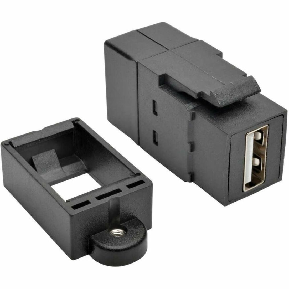 USB 2.0 All-in-One Keystone/Panel Mount Coupler (F/F), Black