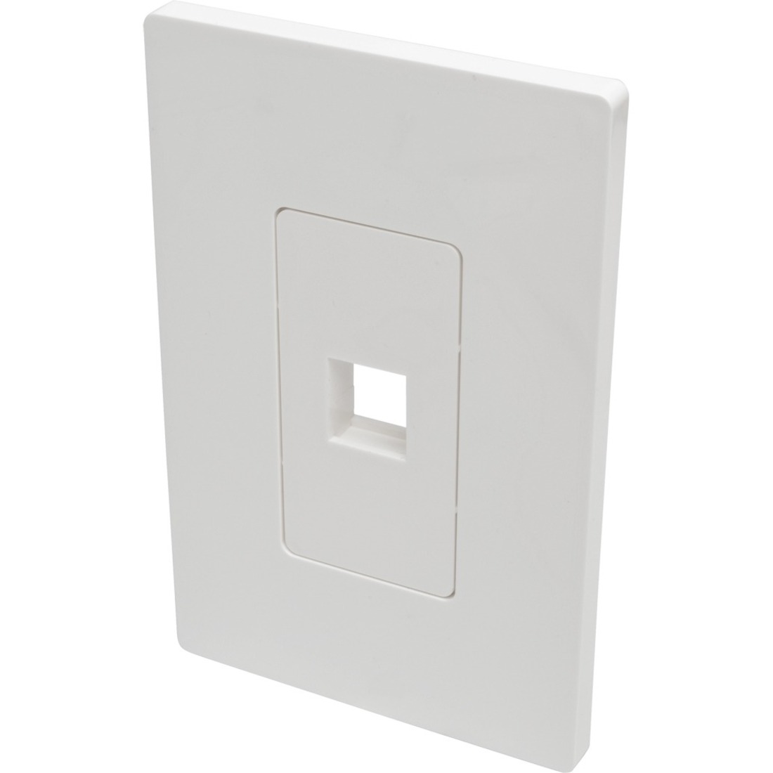 1-Port Single-Gang Universal Keystone Wallplate, White