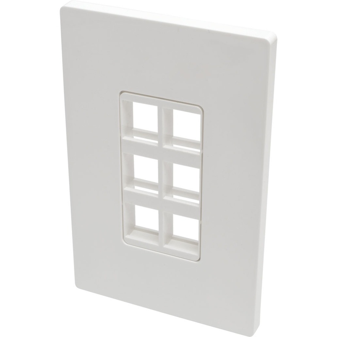 6-Port Single-Gang Universal Keystone Wallplate, White