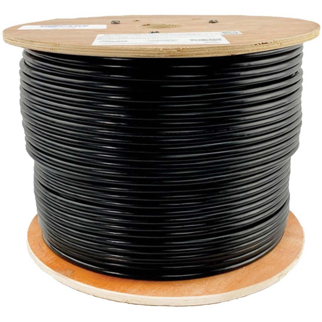 Cat6 Gigabit Bulk Solid-Core Plenum-Rated PVC Cable, Black, 1000 ft