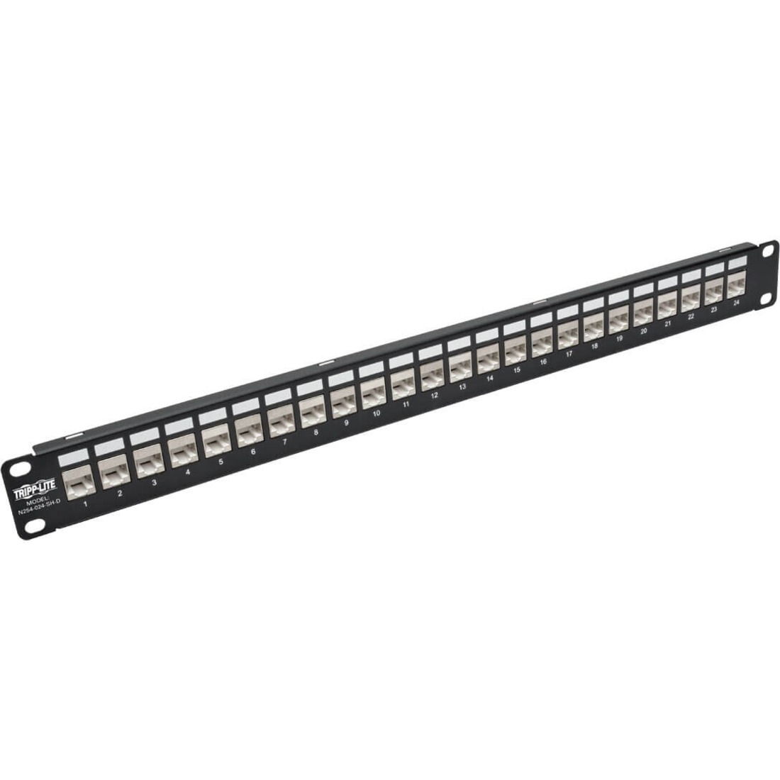 N254-024-SH-D 24-Port 1U Rack-Mount STP Shielded Cat5e/6 Feedthrough Patch Panel