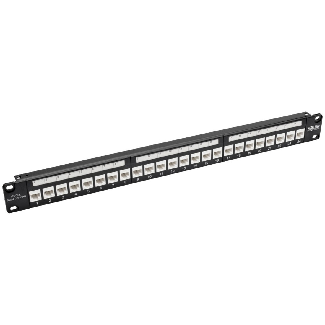 N254-024-6AD 24-Port 1U Rack-Mount Cat6a Feedthrough Patch Panel