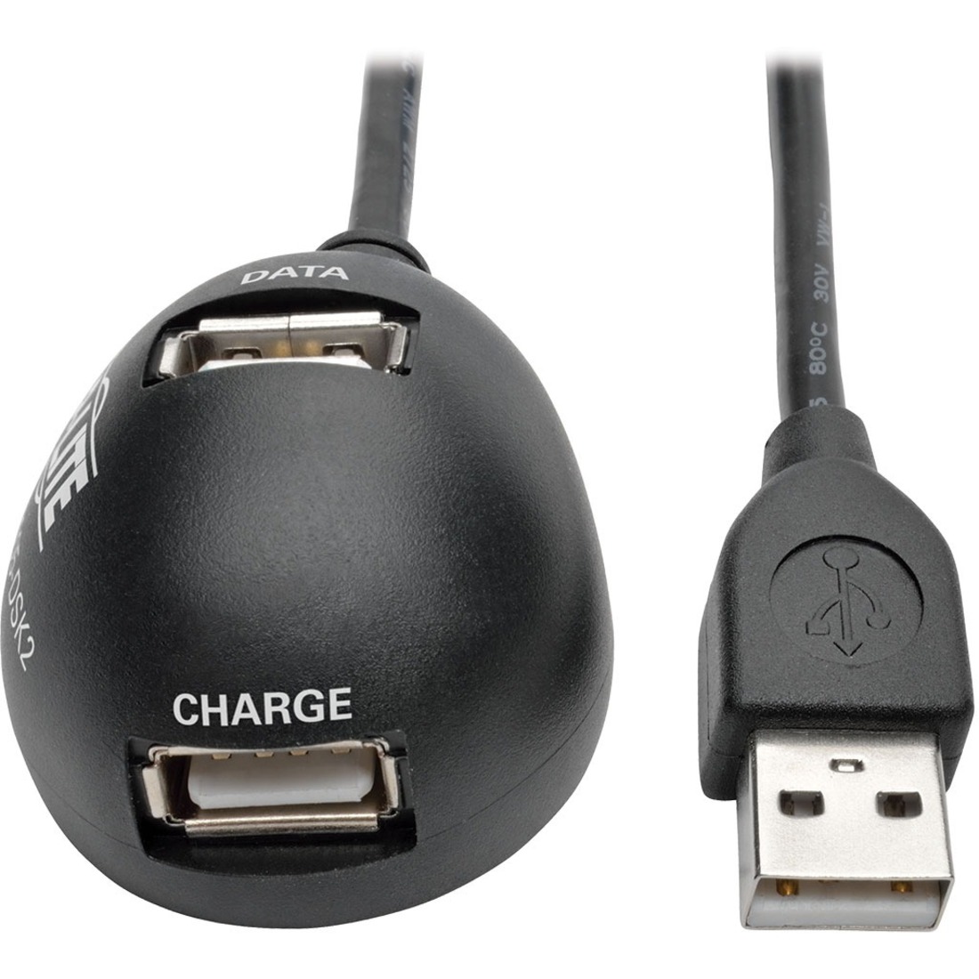 2-Port USB 2.0 Hi-Speed Desktop Extension Cable (M/2xF), 5 ft