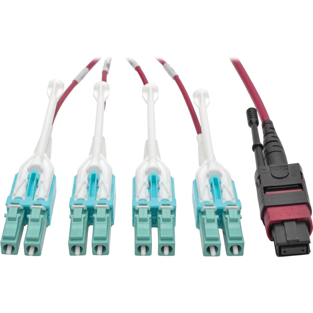 N845-02M-8L-MG MTP/MPO to 8xLC Fan-Out Patch Cable, Magenta, 2 m