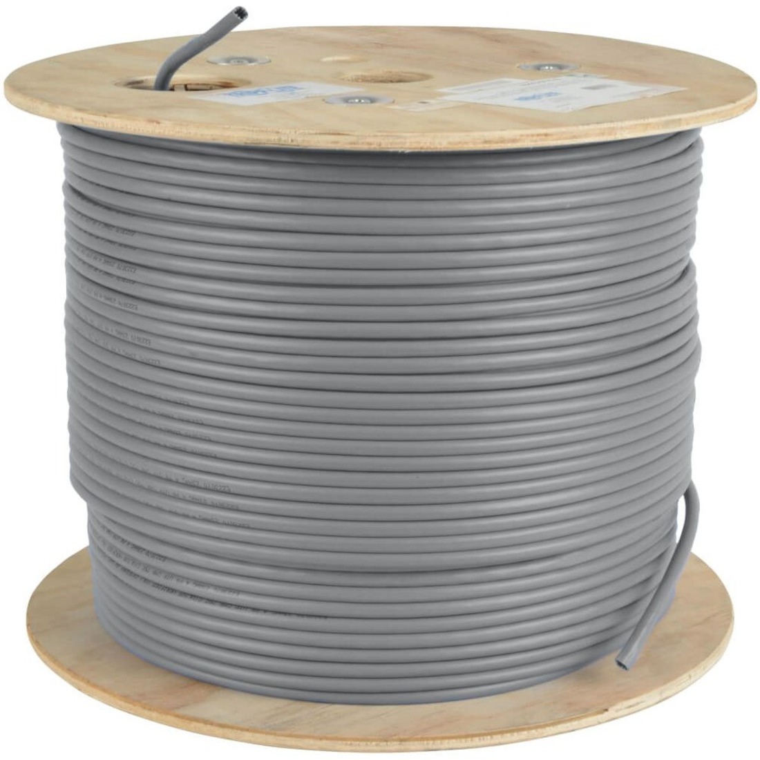 Cat5e 350 MHz Bulk Solid-Core Plenum-Rated PVC Cable, Gray, 1000 ft.