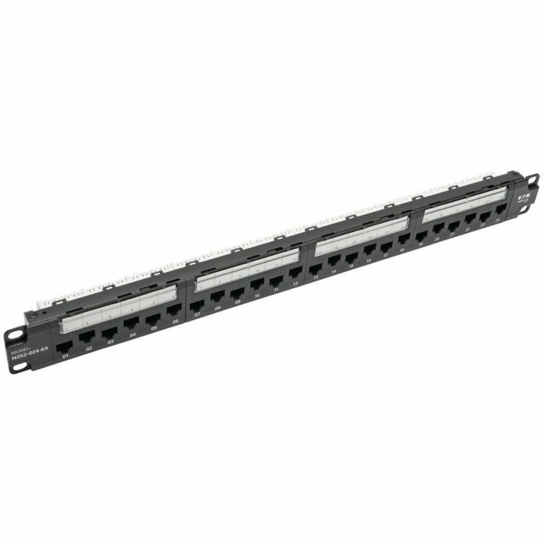 N252-024-6A 24-Port 1U Rack-Mount Cat6a/Cat6/Cat5e 110 Patch Panel