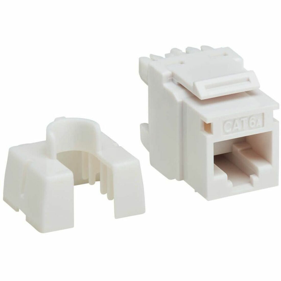 Cat6a 110-Style Punchdown RJ45 Keystone Jack, White, TAA