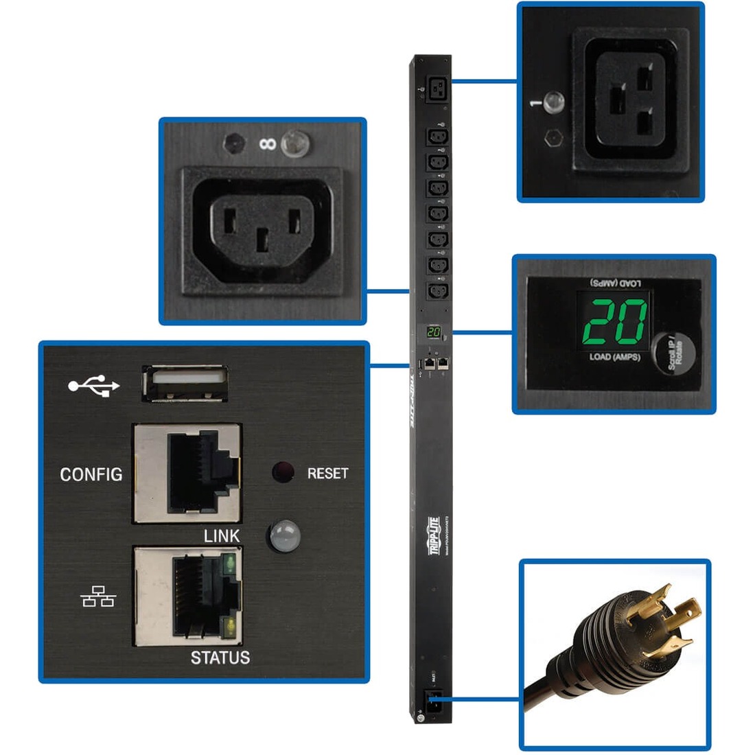 PDUMV20HVNET2LX 8-Outlet PDU