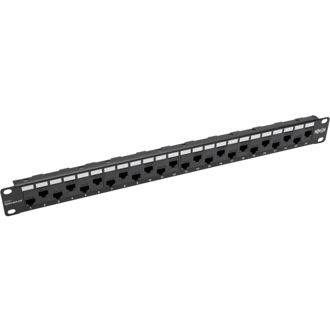 N254-024-OF 24-Port 1U Rack-Mount Cat5e/6 Offset Feed-Through Patch Panel