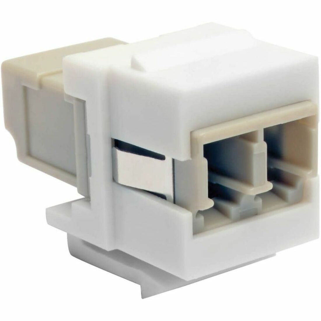 Duplex Multimode Fiber Coupler, Keystone Jack - LC to LC, White
