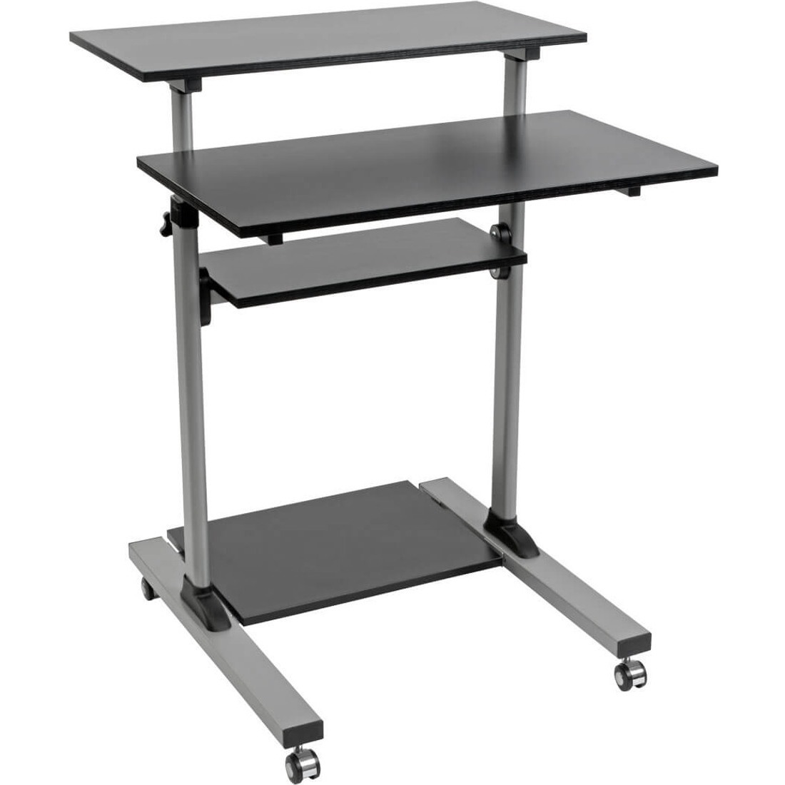 Rolling Standing Desk/Workstation on Wheels, Height Adjustable, Mobile