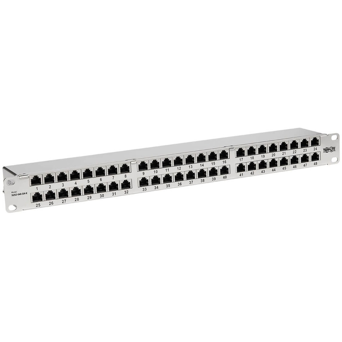 N252-048-SH-K Cat6 48-Port Patch Panel, 1U