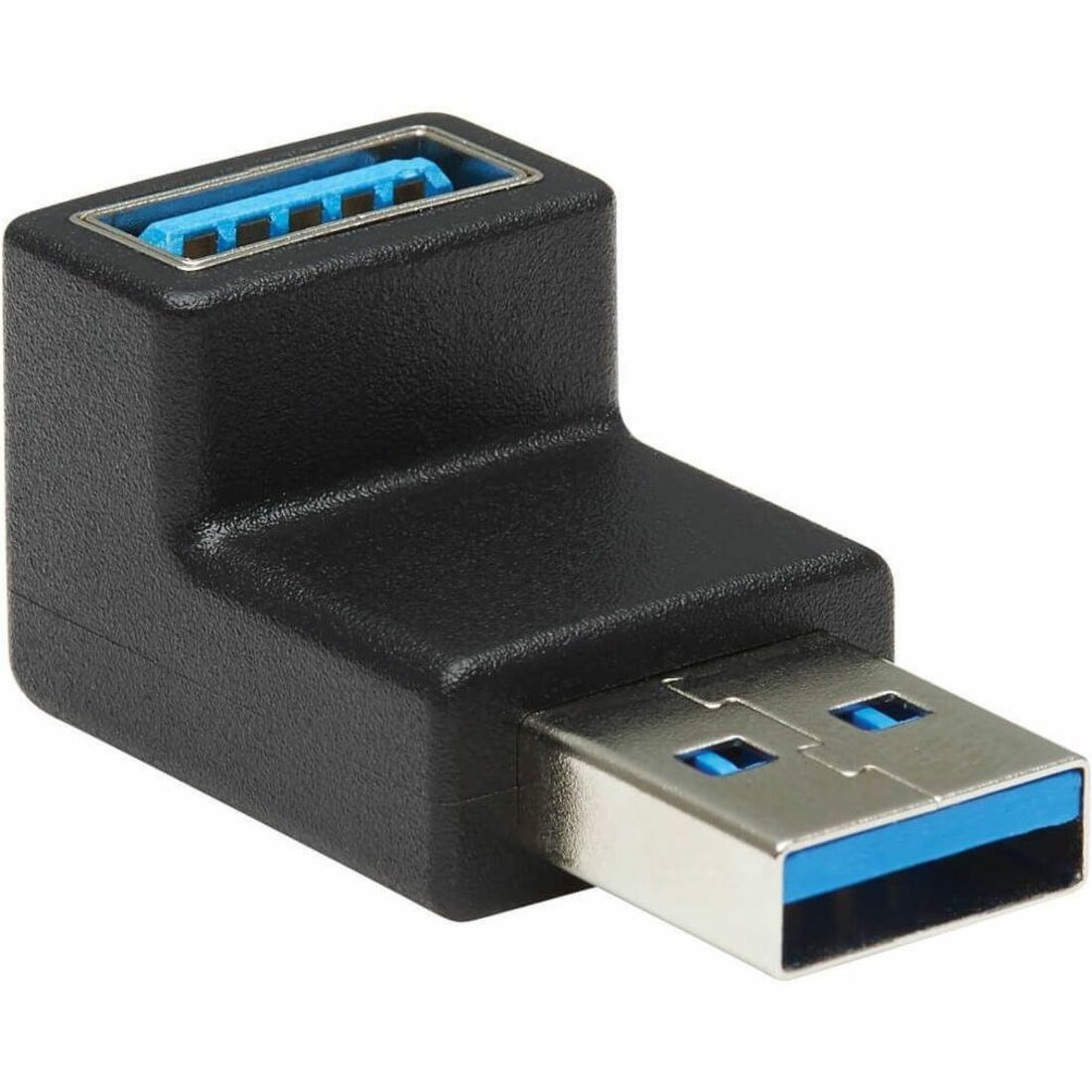 USB 3.0 SuperSpeed Adapter - USB-A to USB-A, M/F, Down Angle, Black