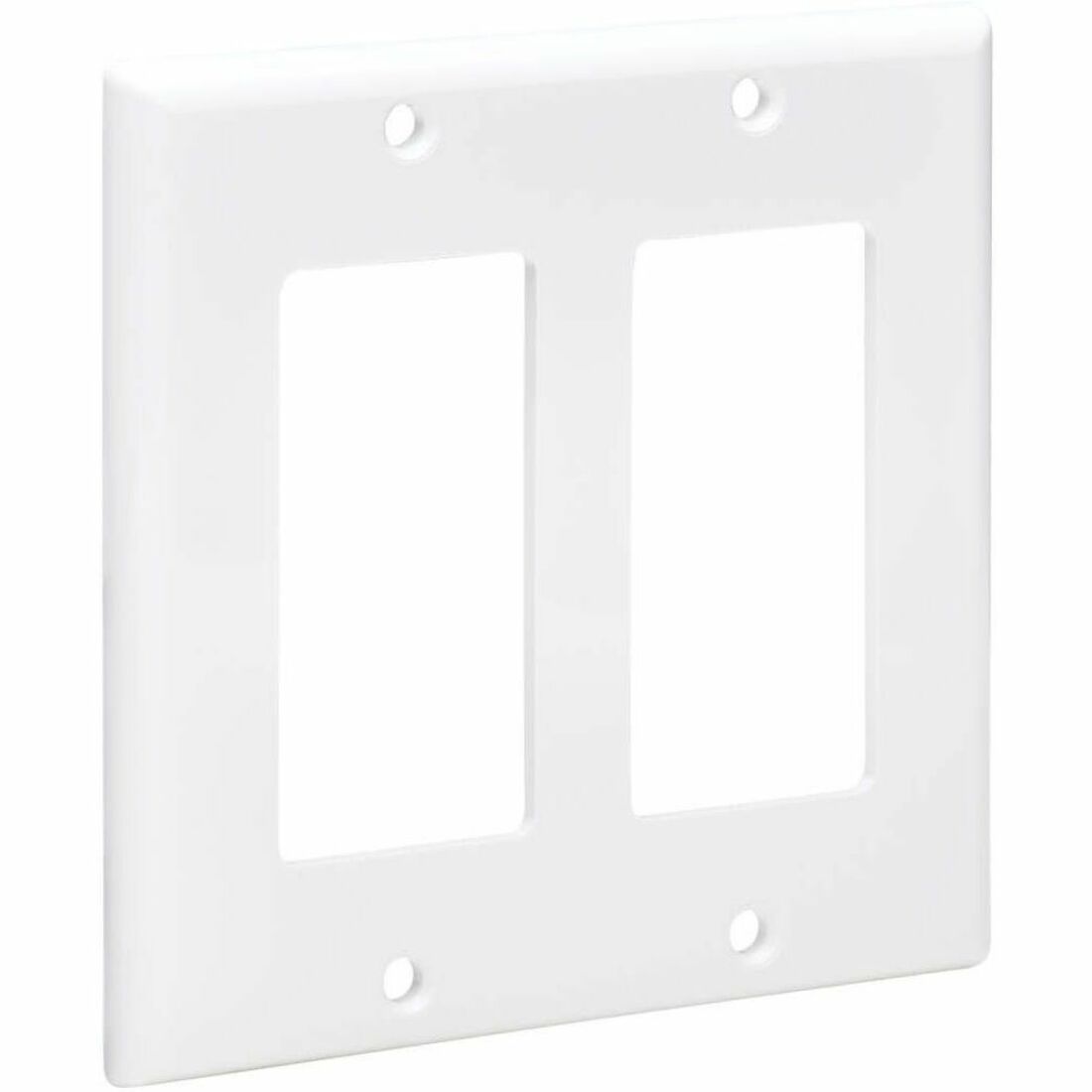 Double-Gang Faceplate, Decora Style - Vertical, White
