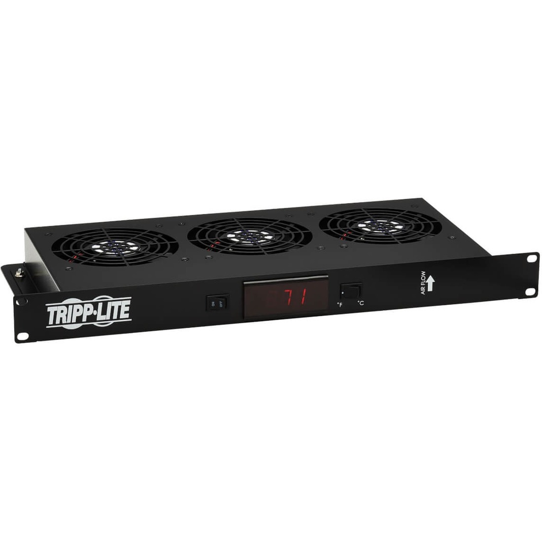 1U Blanking Panel with Temperature Sensor and High-Performance Fans