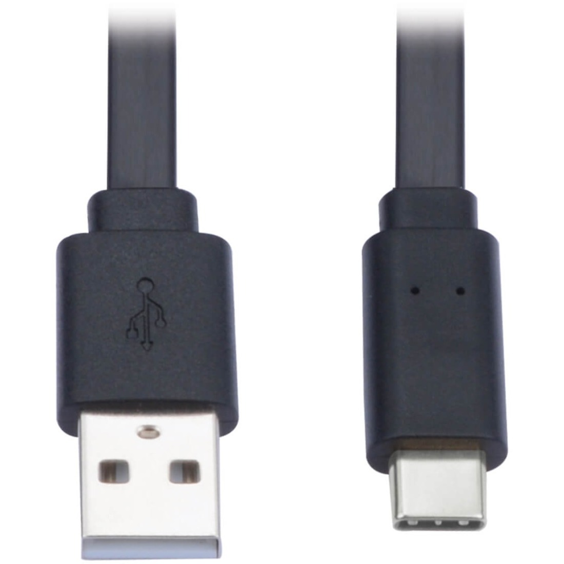 USB-A to USB-C Flat Cable (M/M), Black, 3 ft. (0.9 m)