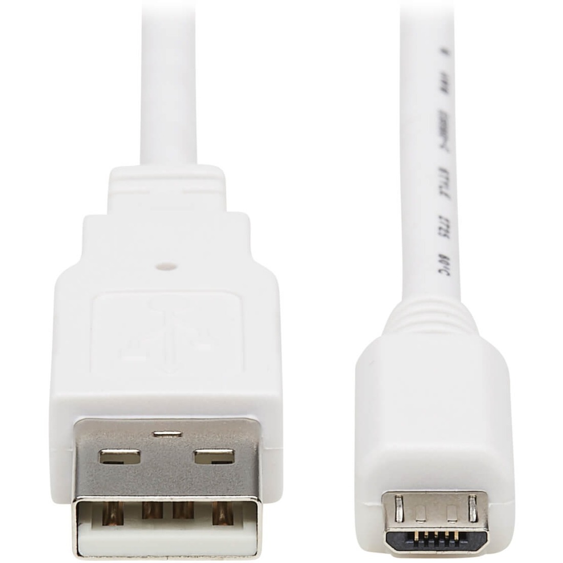 USB-A to USB Micro-B Antibacterial Cable (M/M), USB 2.0, White, 3-ft. (0.91 m)