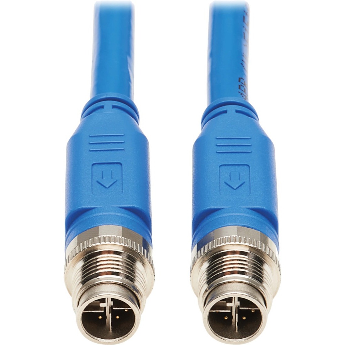 NM12-6A1-02M-BL M12 X-Code Cat6a 10G Ethernet Cable, M/M, Blue, 2 m (6.6 ft.)