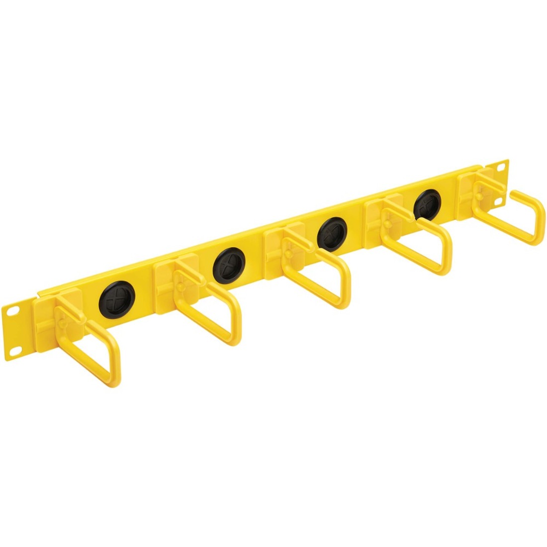 Horizontal Cable Manager - Flexible Rings, Yellow, 1U