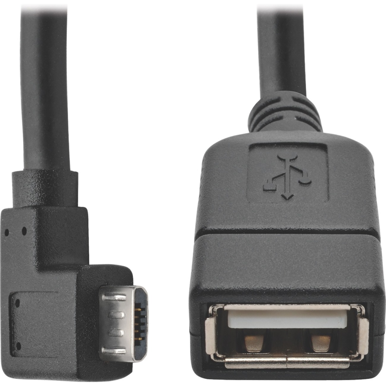 U052-06N-RA Micro USB to USB OTG Host Adapter Cable (M/F), White, 6 in