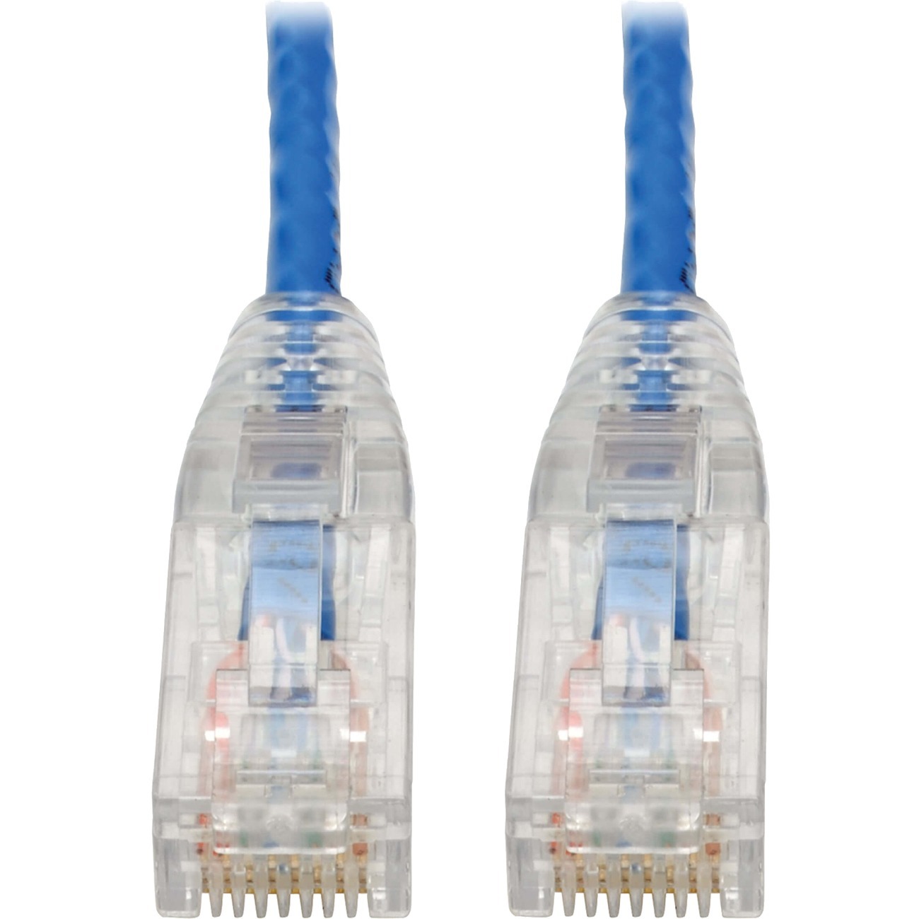 Cat6 UTP Patch Cable (RJ45) - M/M, Gigabit, Snagless, Molded, Slim, Blue, 8 in.