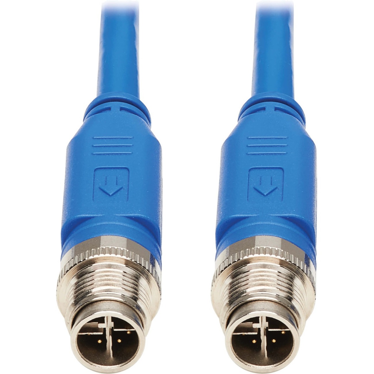 NM12-601-01M-BL M12 X-Code Cat6 Ethernet Cable, M/M, Blue, 1 m (3.3 ft.)