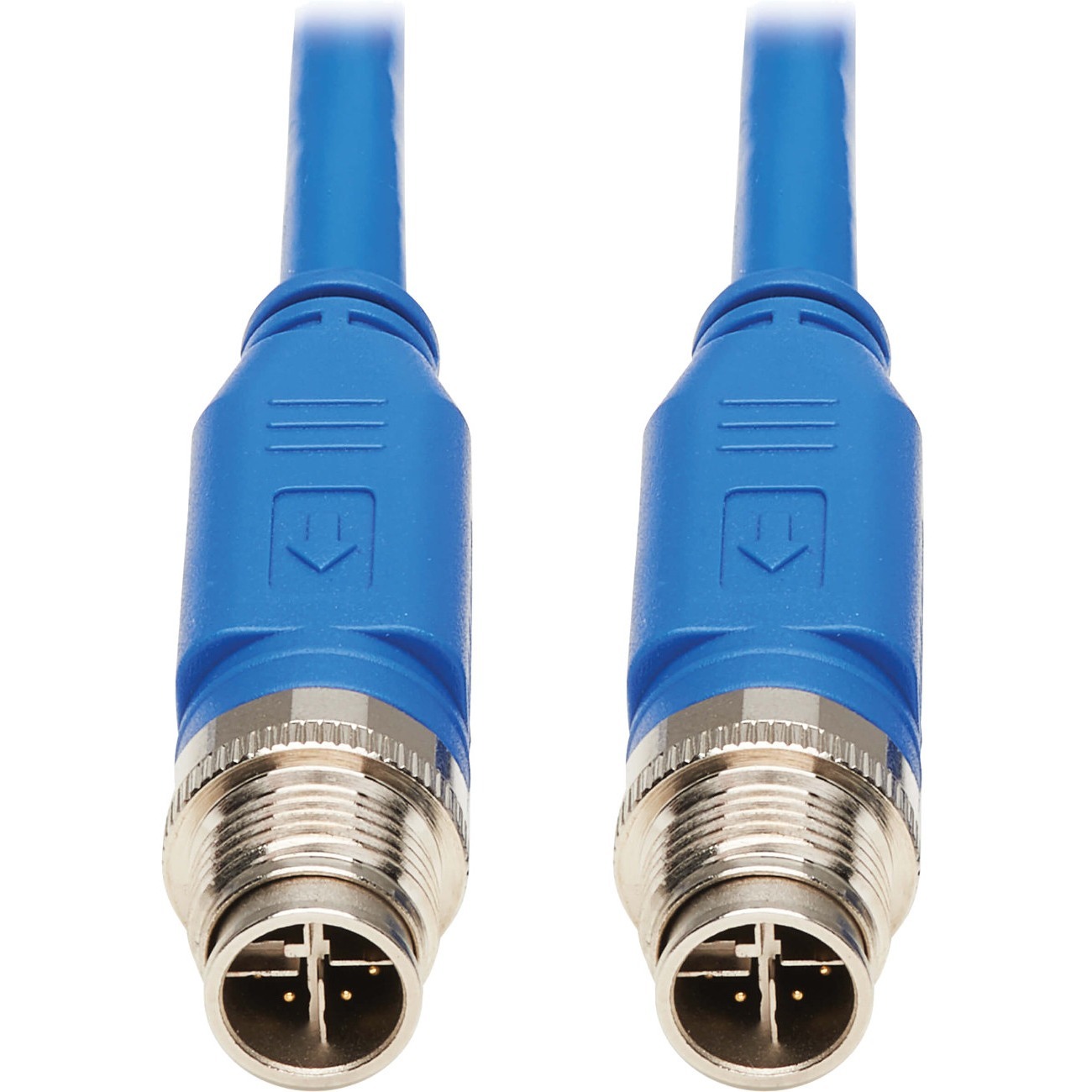 NM12-601-05M-BL M12 X-Code Cat6 Ethernet Cable, M/M, Blue, 5 m (16.4 ft.)