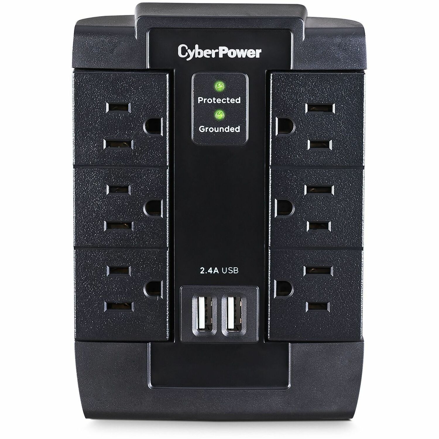 CSP600WSU Professional 6 Swivel Outlets Surge with 1200J, 2-2.4A USB & Wall Tap