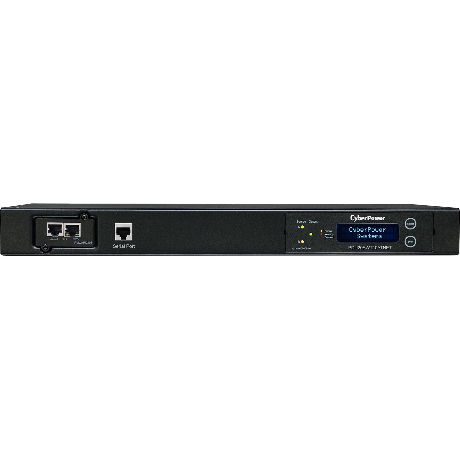 PDU20SWT10ATNET Switched ATS PDU 120V 20A 1U 10-Outlets (2) L5-20P