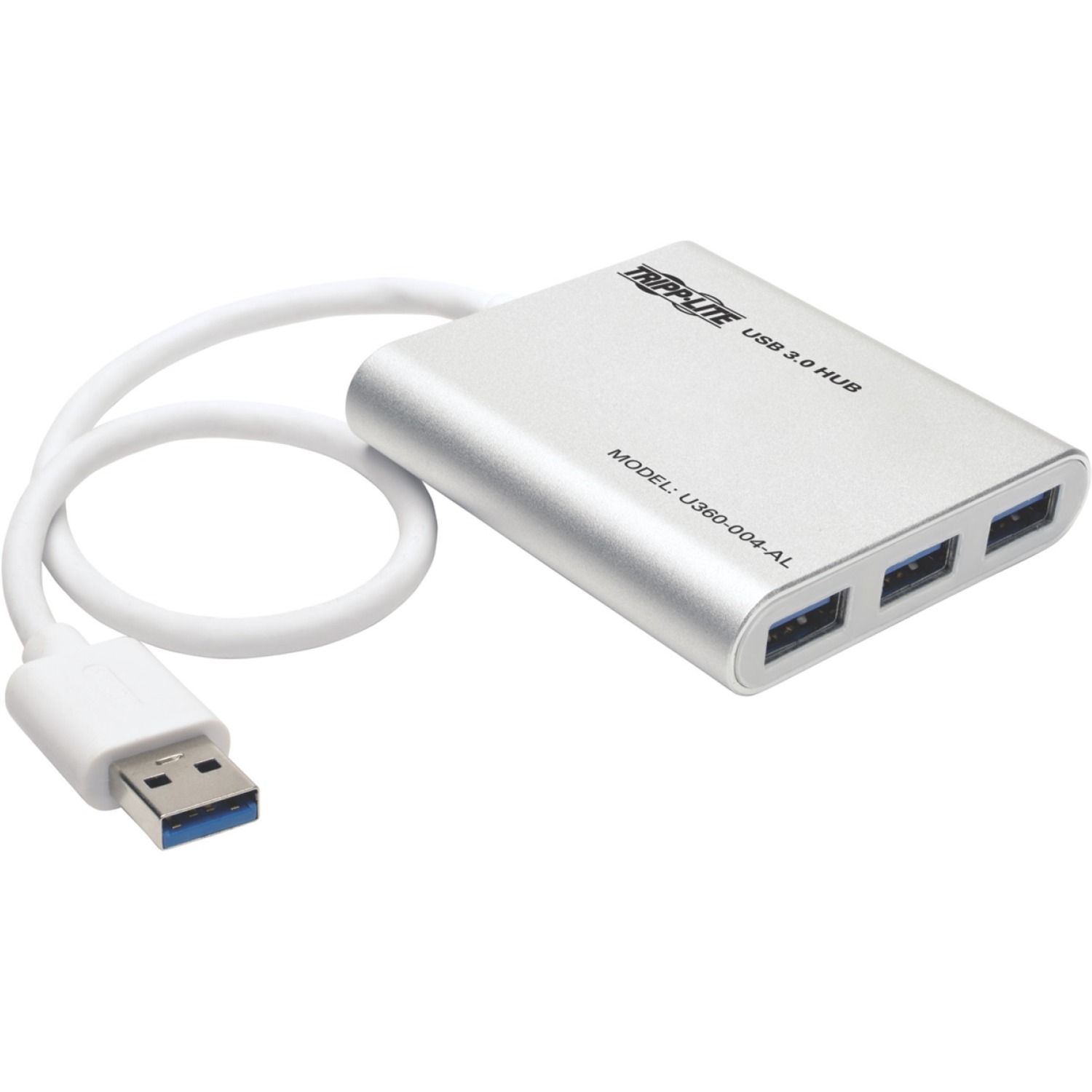 4-Port Portable USB 3.0 SuperSpeed Mini Hub, Aluminum