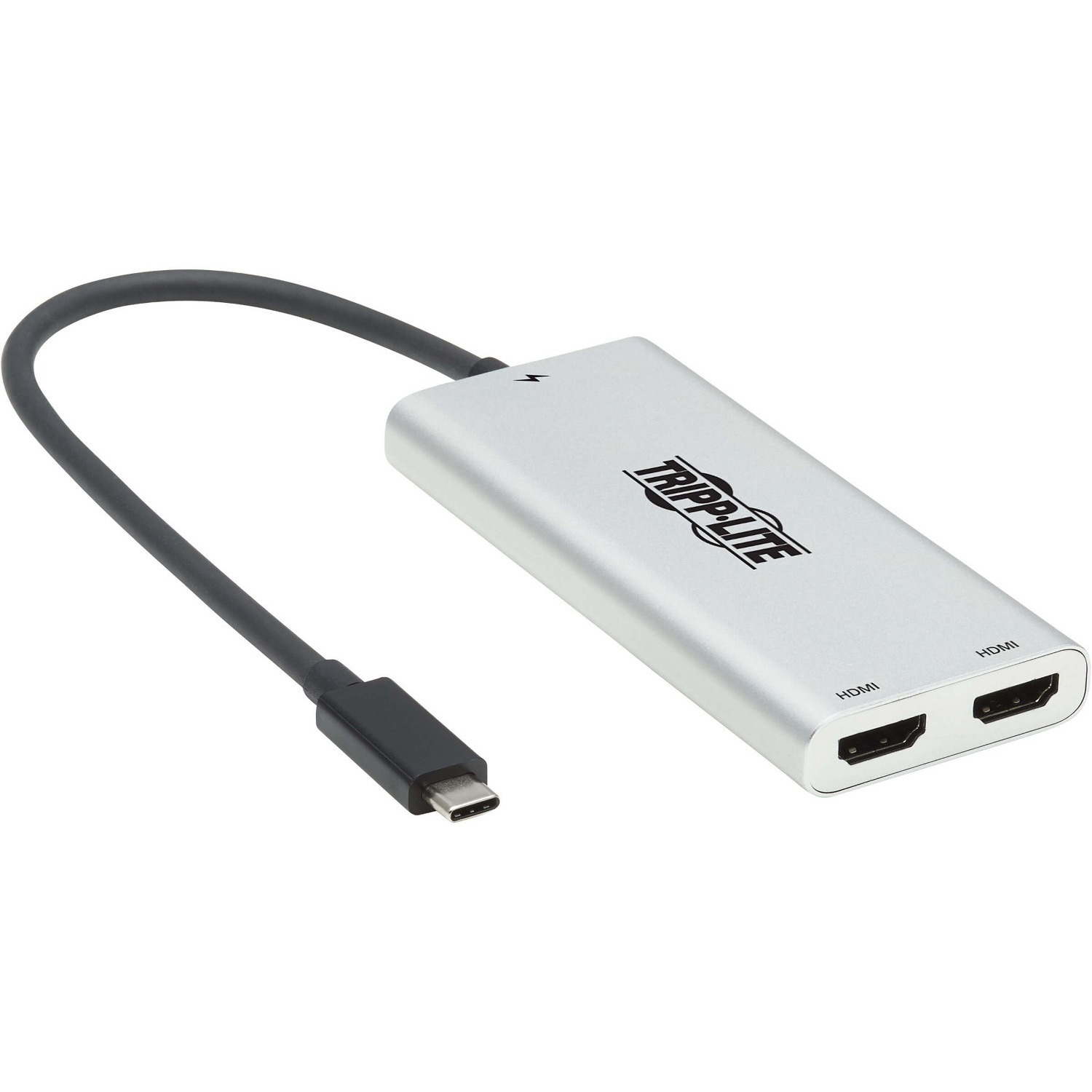 Dual-Monitor Thunderbolt 3 to HDMI Adapter (M/2xF) - 4K 60 Hz, 4:4:4, Silver