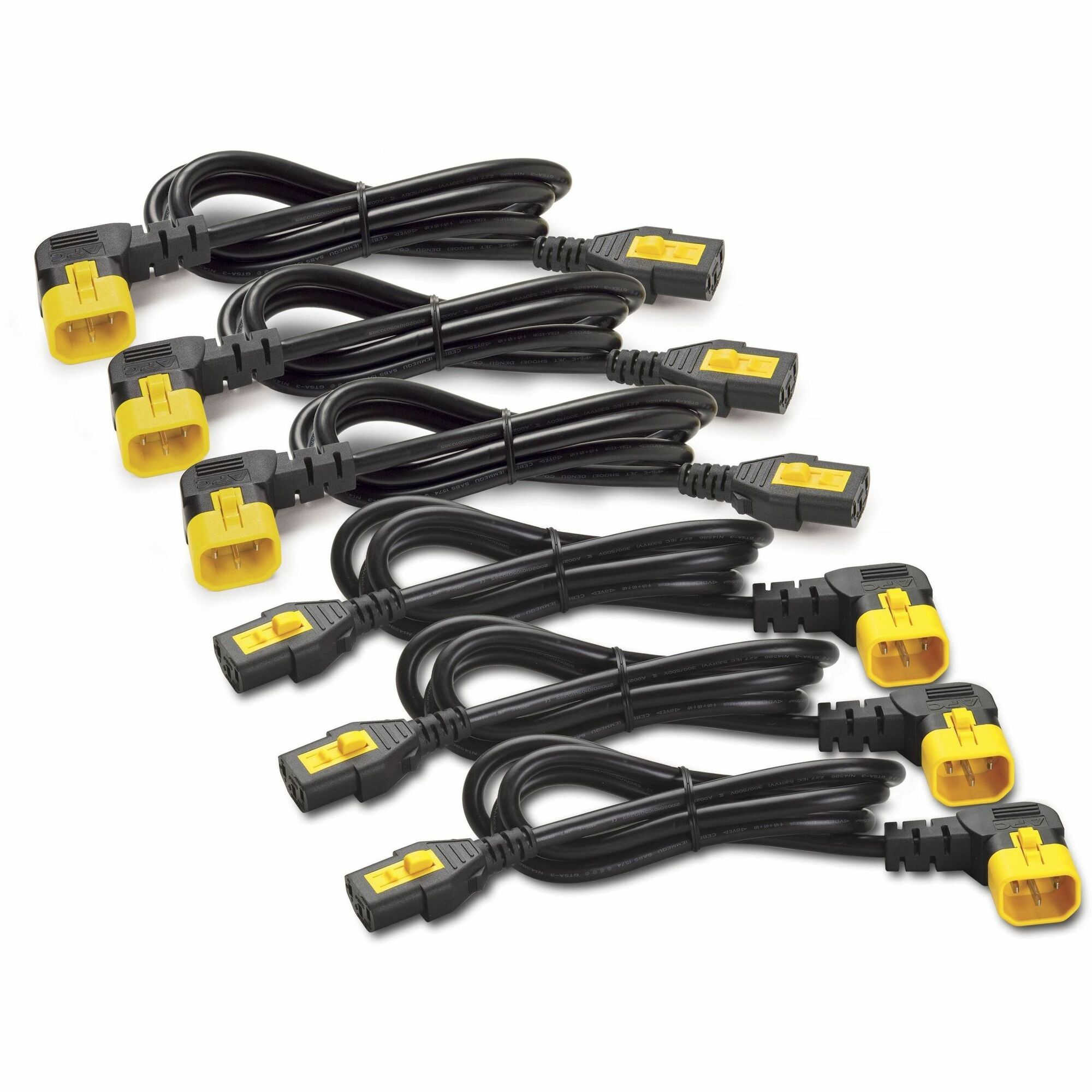 Power Cord Kit (6 ea), Locking, C13 to C14 (90 Degree), 1.8m, North America