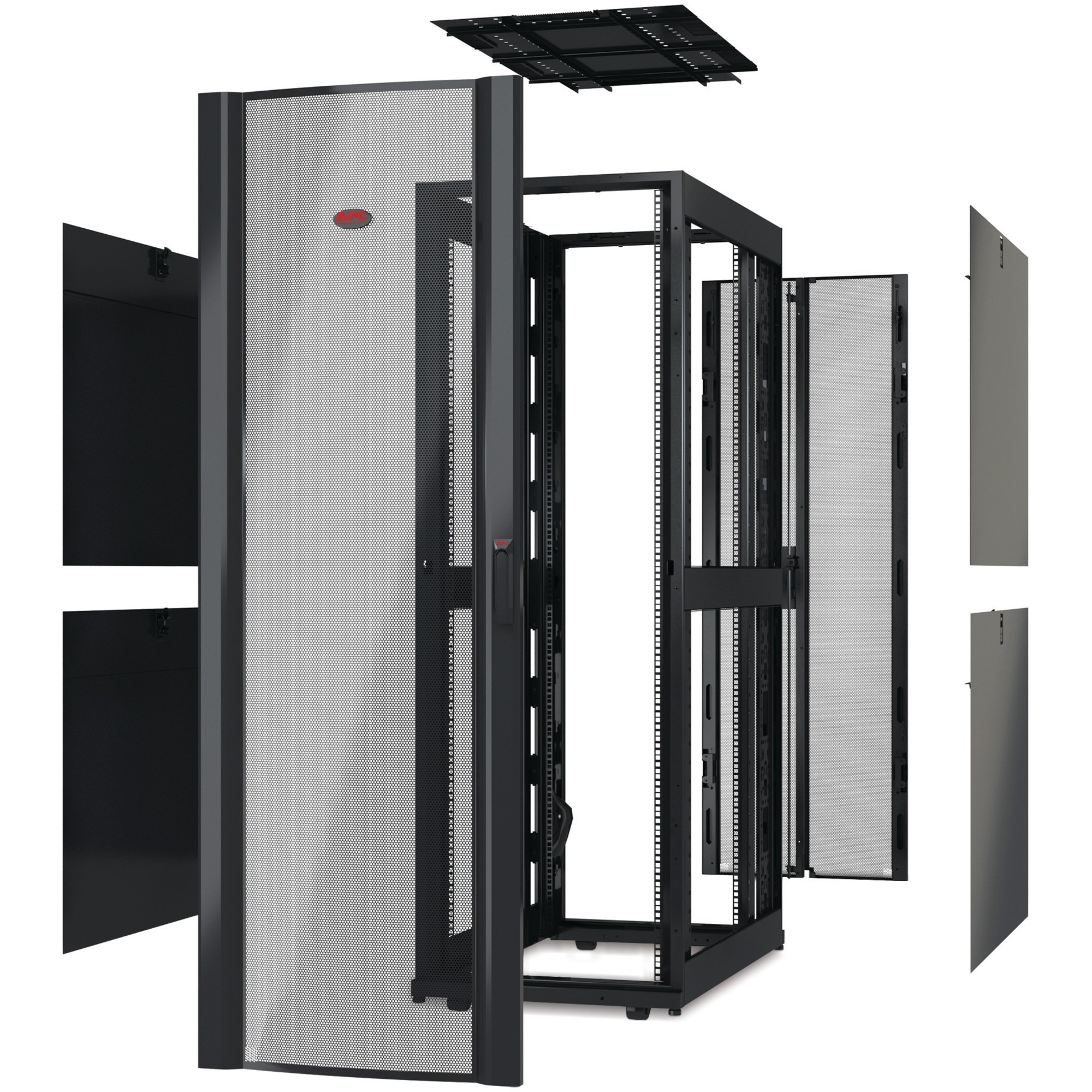 NetShelter SX 48U 600mm Wide x 1200mm Deep Enclosure Without Doors Black