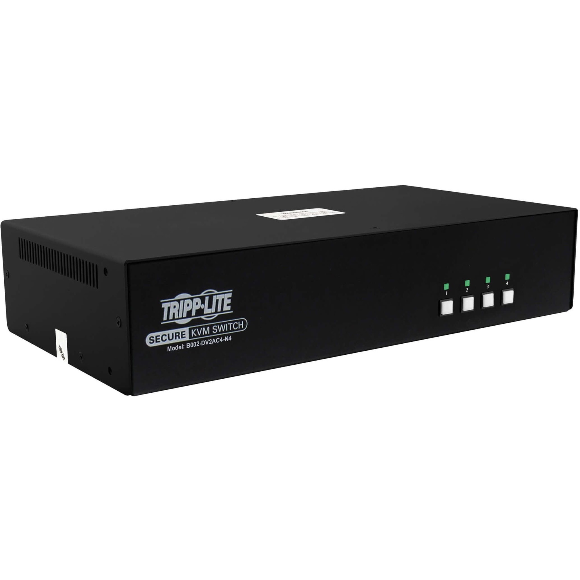 Secure KVM Switch, 4-Port, Dual Head, DVI to DVI, NIAP PP4.0, Audio, CAC, TAA