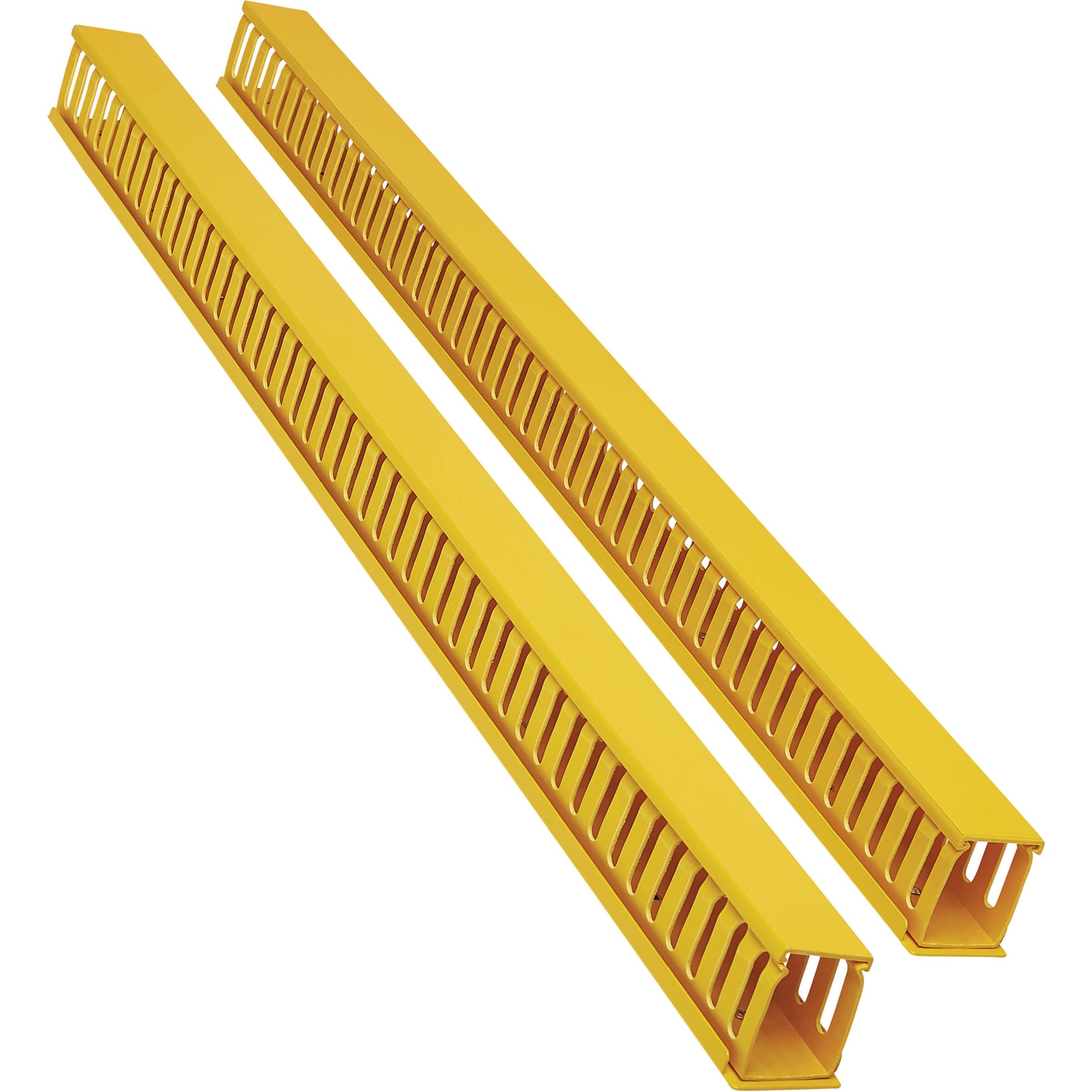 Vertical Cable Manager - Finger Duct with Cover, Yellow, 6 ft. (1.8 m)